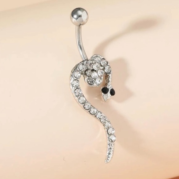 Crystal Snake Belly Button Ring - Picture 3 of 4
